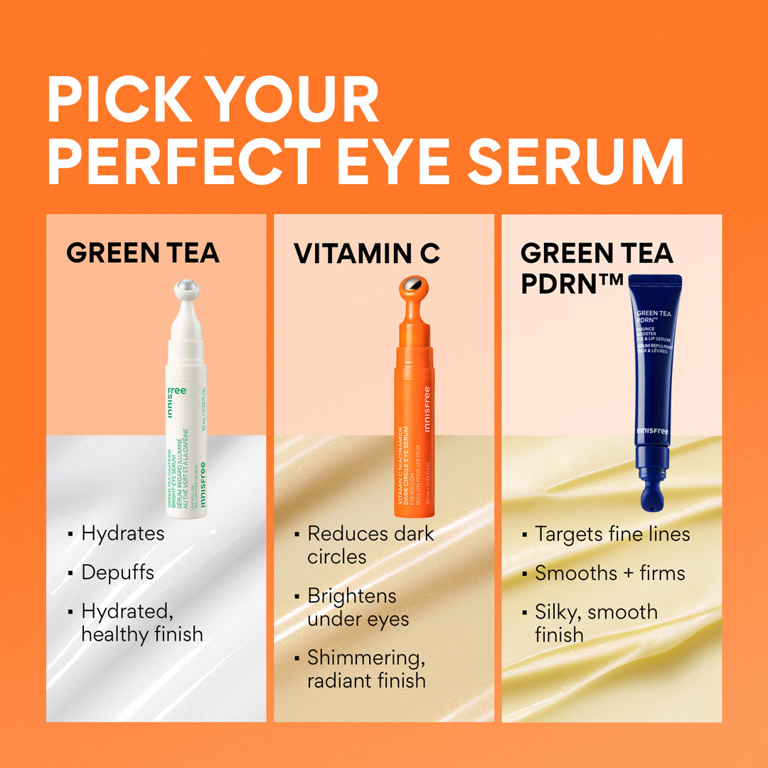 pick your perfect eye serum: Green Tea, Vitamin C, Green Tea PDRN™