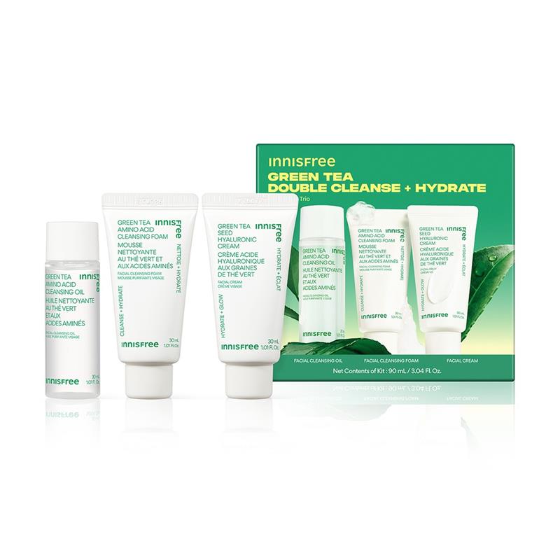 Green Tea Mini Double Cleanse + Hydrate Trio packshot