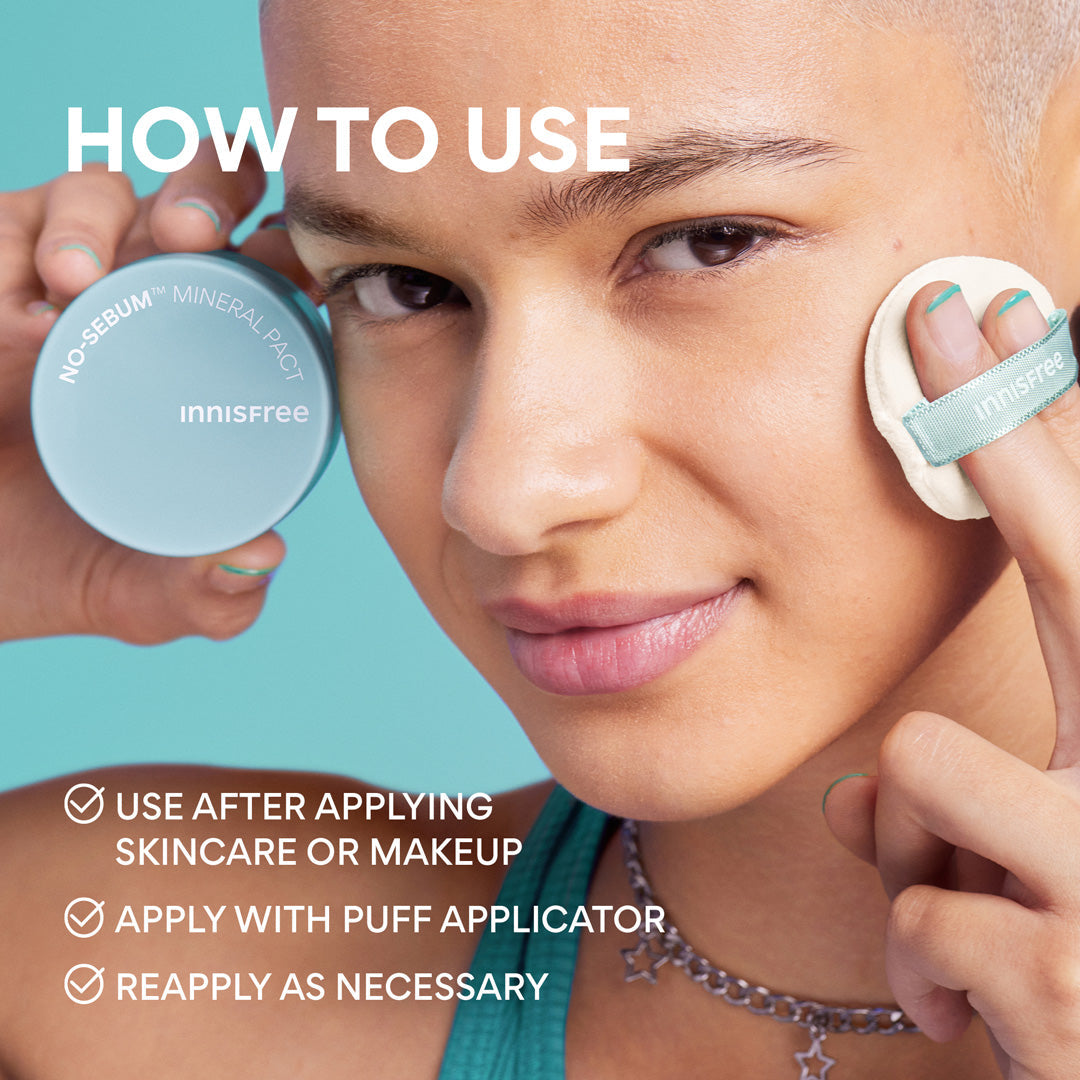 innisfree No-Sebum Mineral Pact how to use: COMPACT