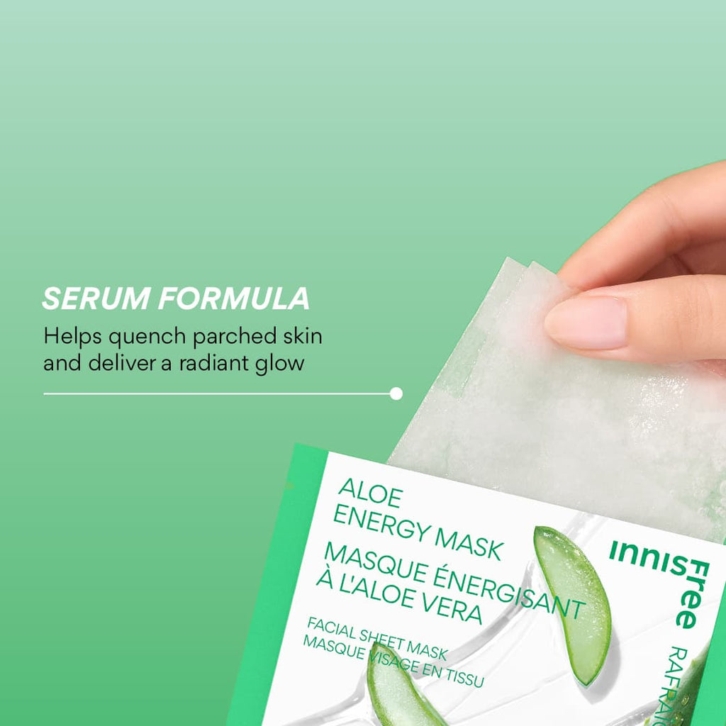 Energy Sheet Mask, Aloe Energy - Refresh, Green Tea Energy - Hydrate, Pomegranate Energy - Revitalize