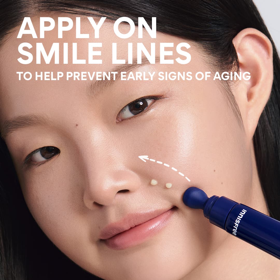 Green Tea PDRN™ Bounce Booster Eye & Lip Serum nasolabial fold application
