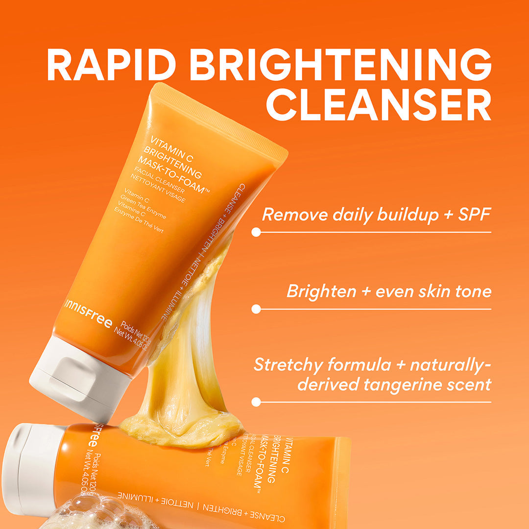 Vitamin C Brightening Mask-To-Foam™ Facial Cleanser benefits