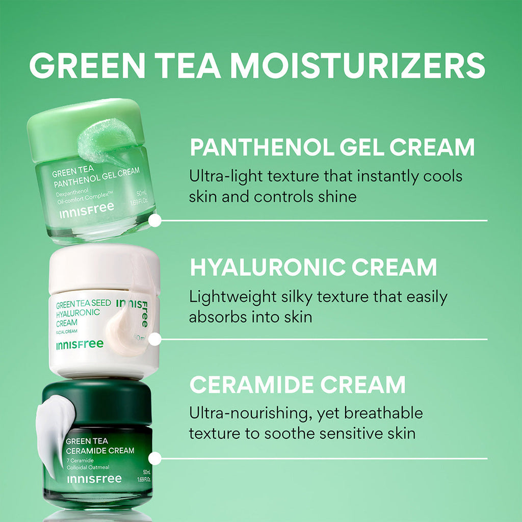 Green Tea Panthenol Gel Cream green tea moisturizers comparison