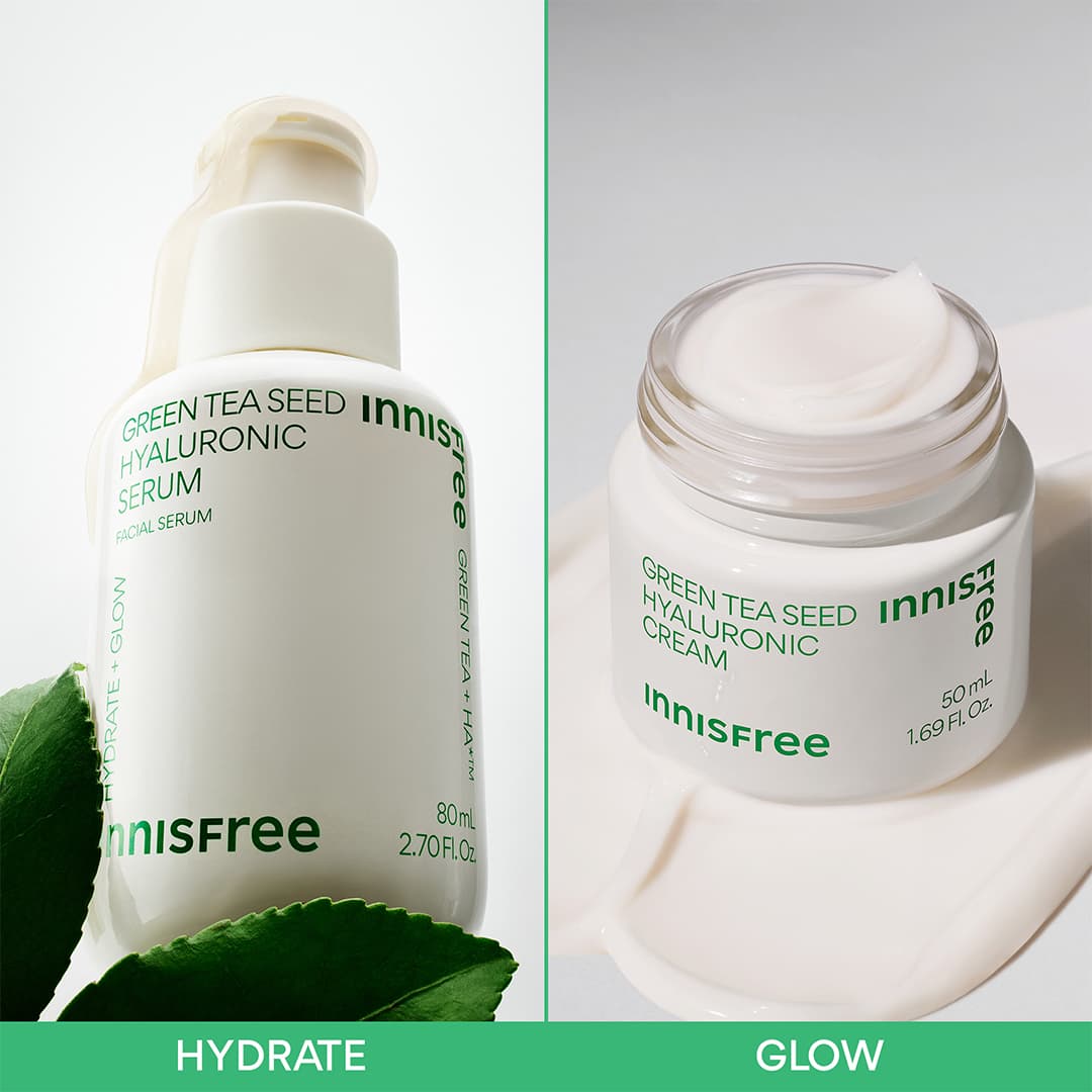 Green Tea Power Duo hydrate and glow infographic
