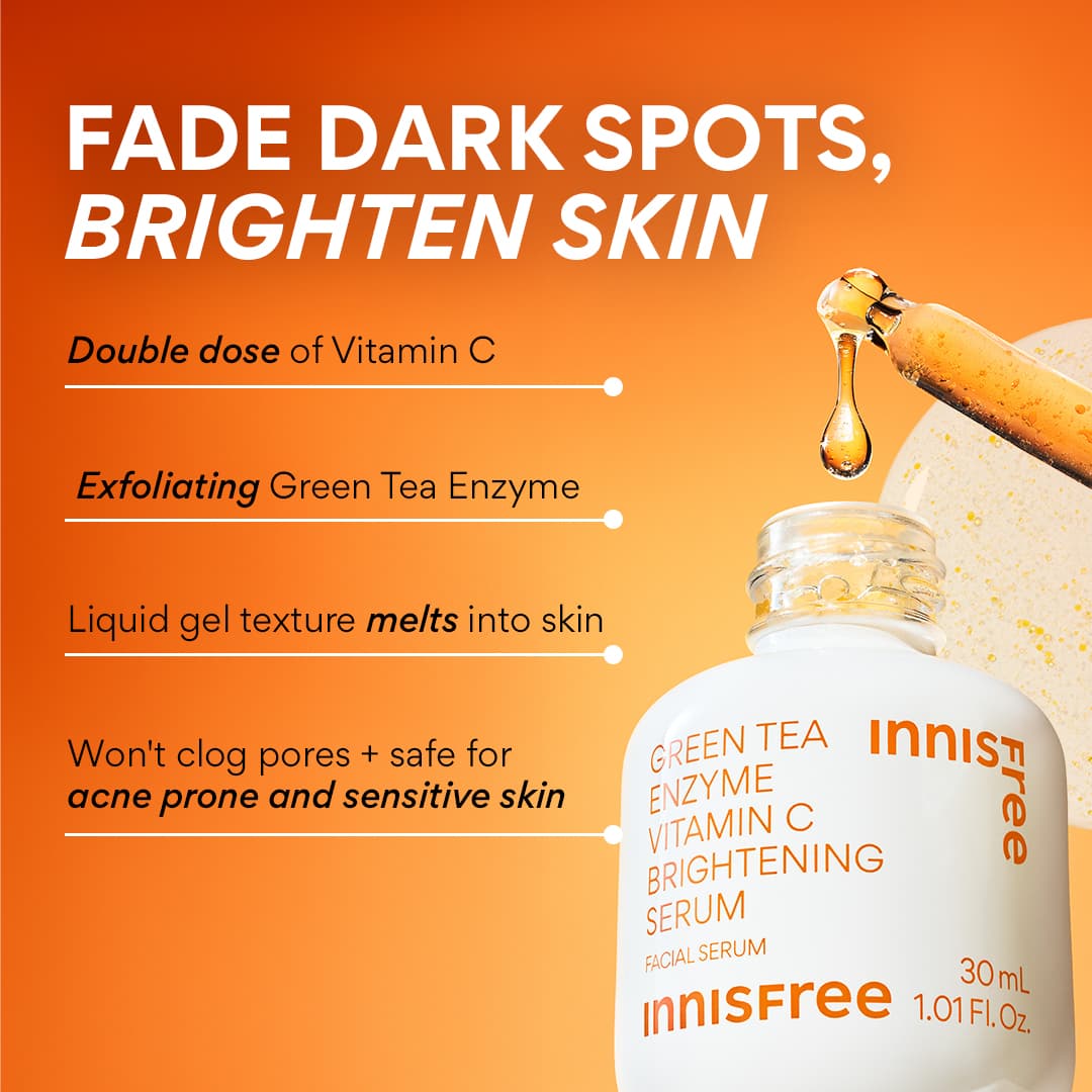 Fade dark spots and brighten skin with Green Tea Enzyme Vitamin C Brightening Serum benefits