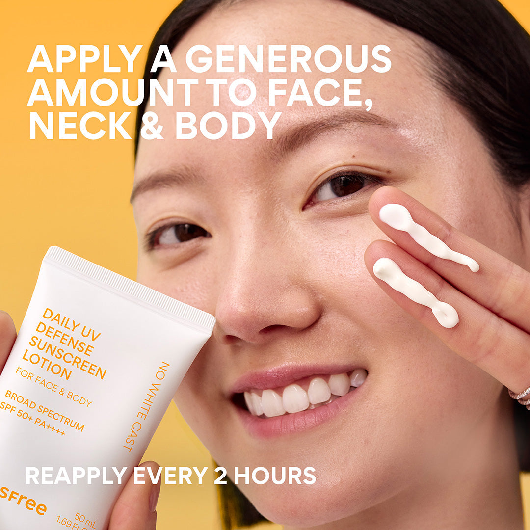 Daily UV Sunscreen SPF 50+ application