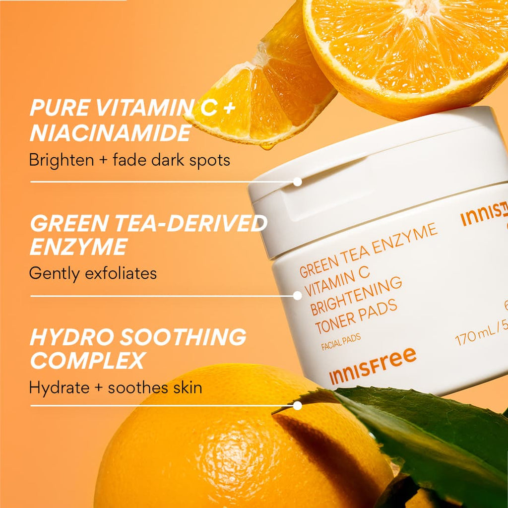 Green Tea Enzyme Vitamin C Brightening Toner Pads ingredients