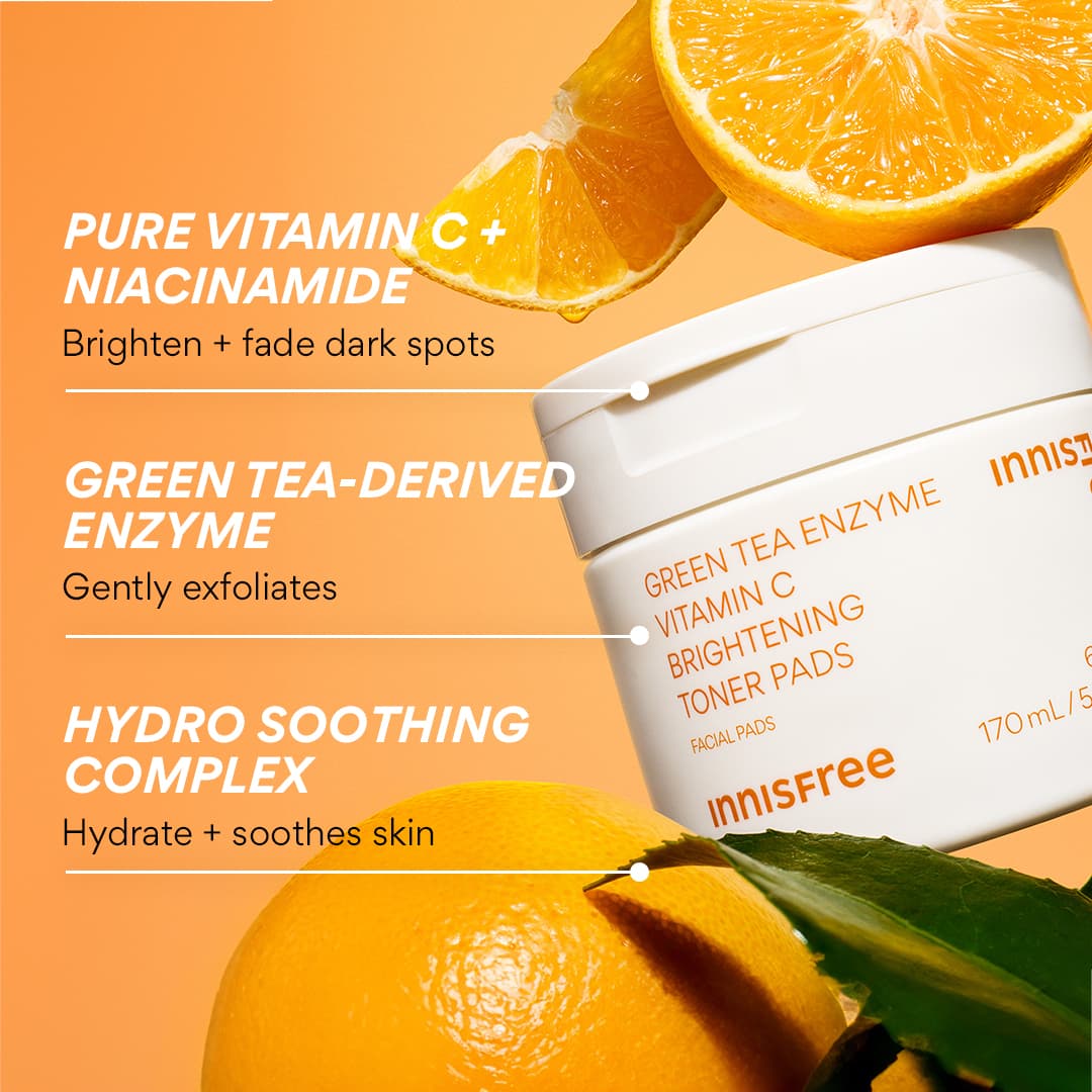 Green Tea Enzyme Vitamin C Brightening Toner Pads ingredients