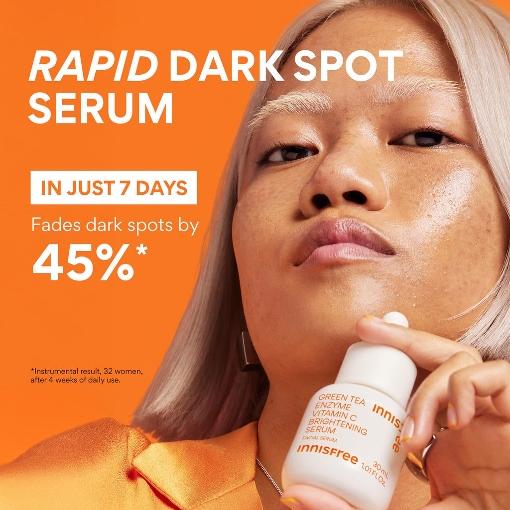 Green Tea Vitamin C Serum is a rapid dark spot fading serum claim