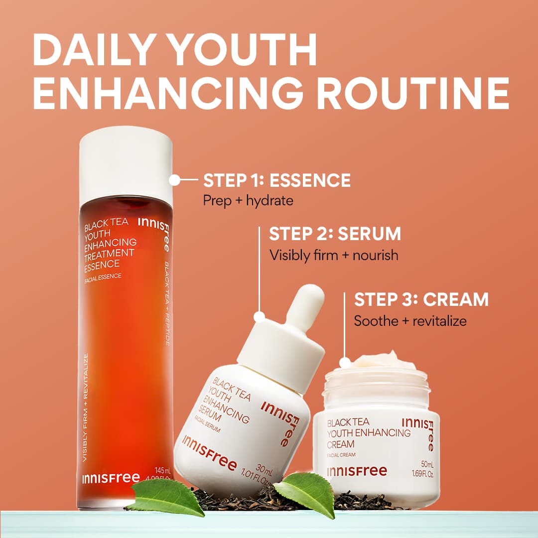 Daily youth enhancing routine with black tea