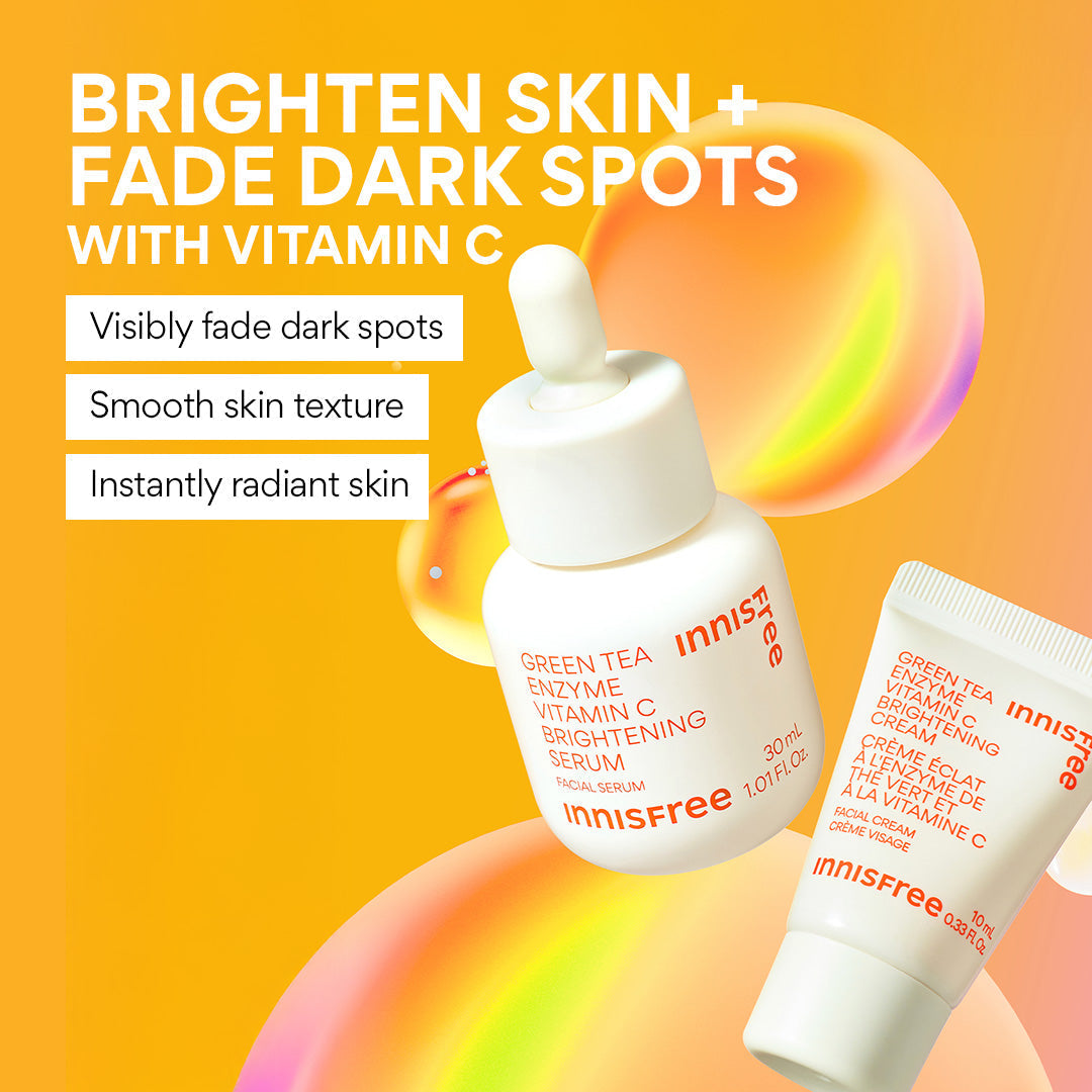 brighten skin and fade dark spots with vitamin c serum and vitamin c gel cream