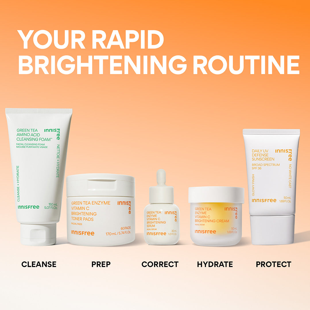 Green Tea Enzyme Vitamin C Brightening Serum rapid brightening routine