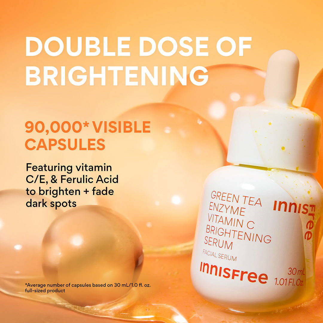 Green Tea Enzyme Vitamin C Brightening Serum visible capsules