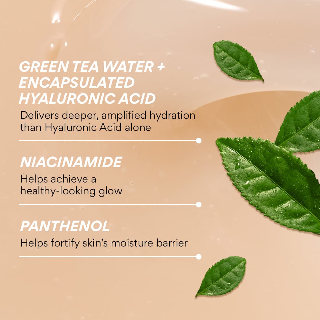 Green Tea Hyaluronic Serum with ingredients