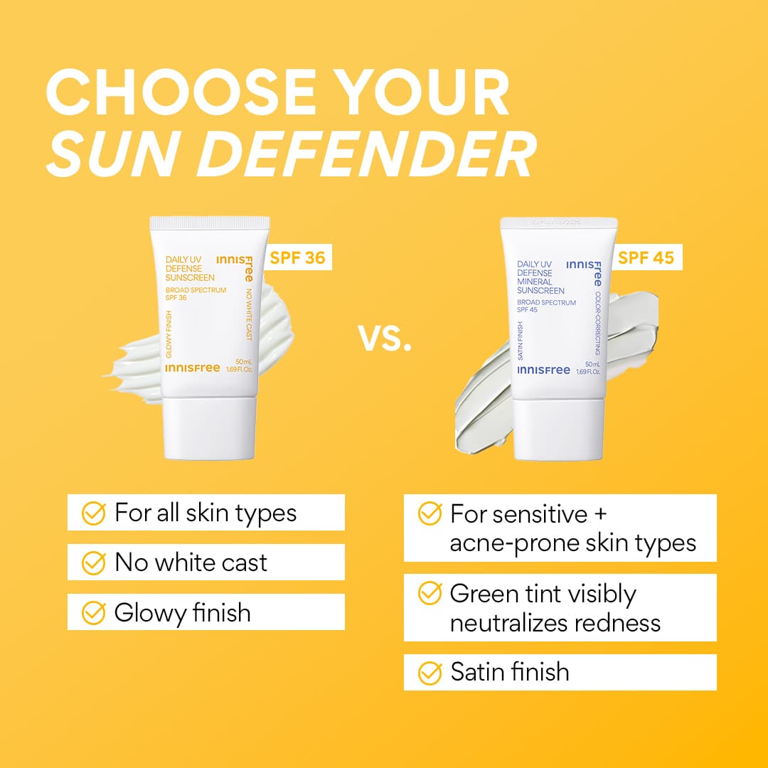 Choose your sun defender- Daily UV Defense Sunscreen Vs Daily UV Defense Mineral Sunscreen