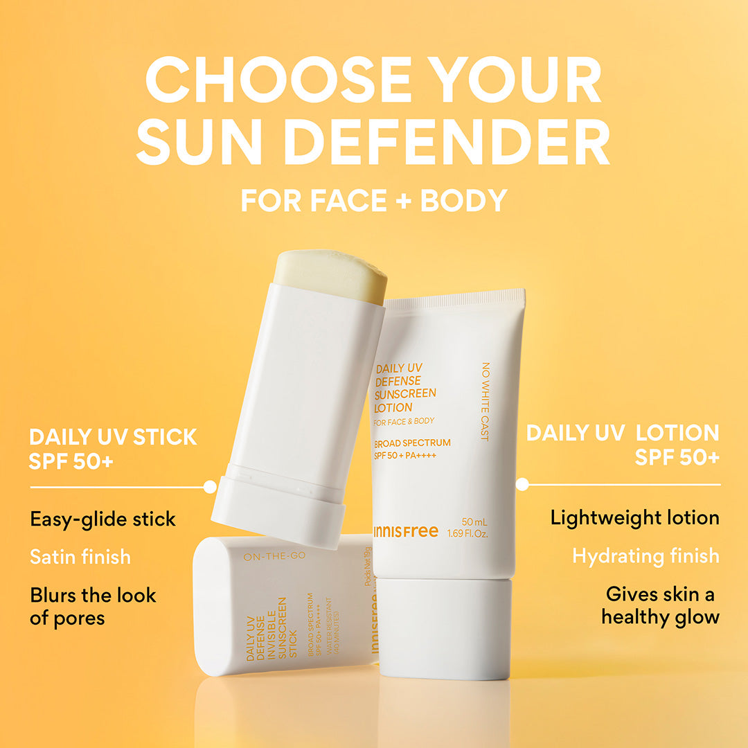 choose your sun defender for face and body