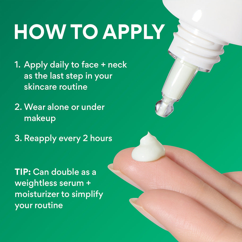 Daily UV Invisible Barrier Sunscreen Serum Broad Spectrum SPF 47 with Green Tea how to apply