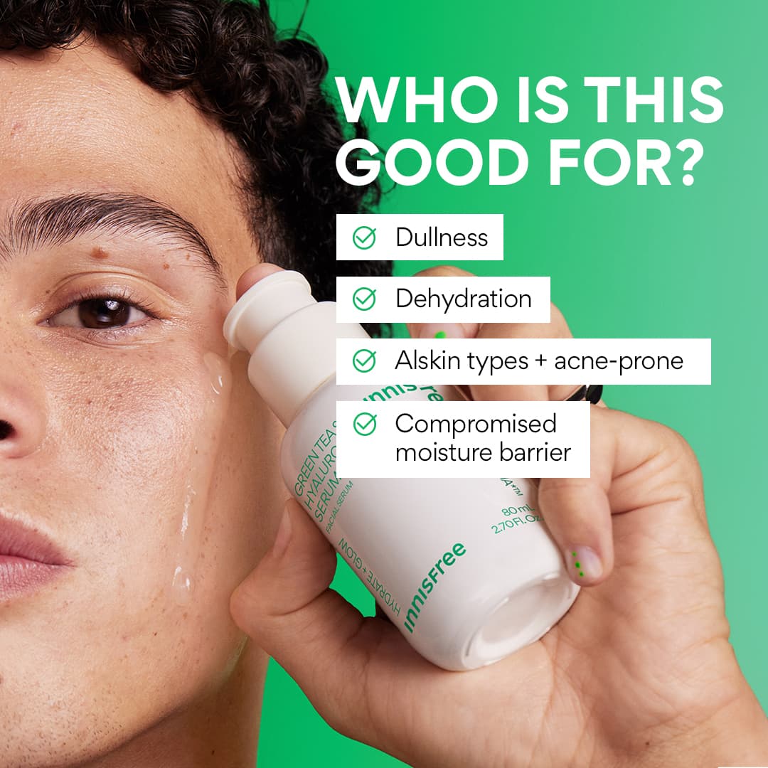 Green Tea Seed Hyaluronic Serum is good food dullness, dehydration and compromised moisture barrier